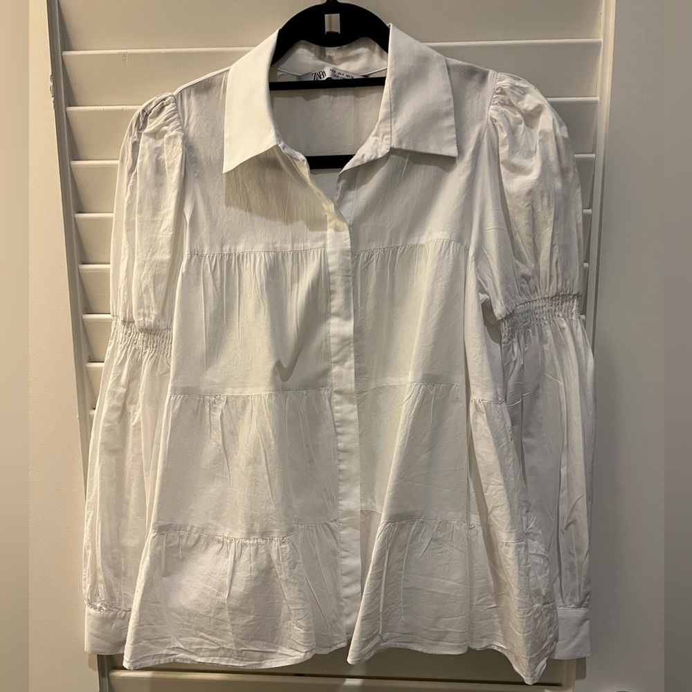 Zara white cotton shirt